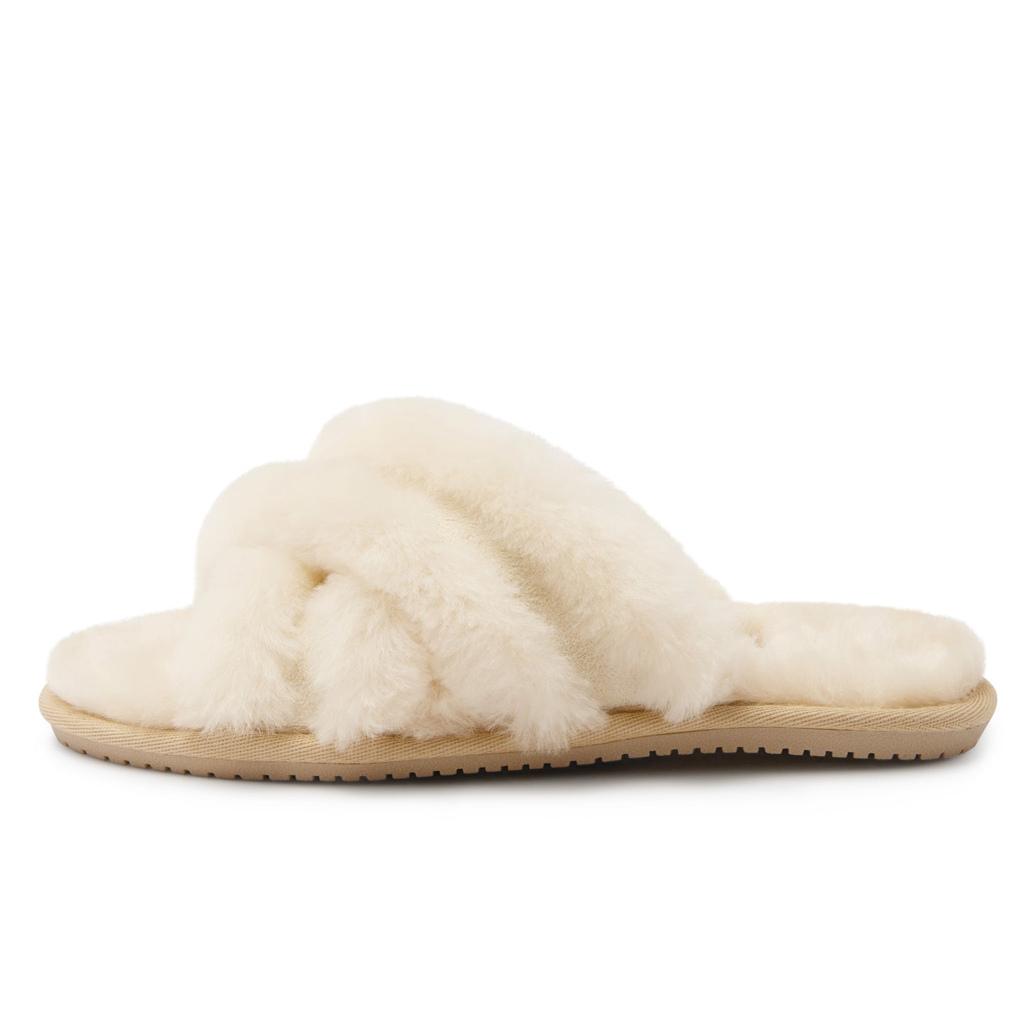 Original Ugg Australia Fluffy Double Cross Slides Natural