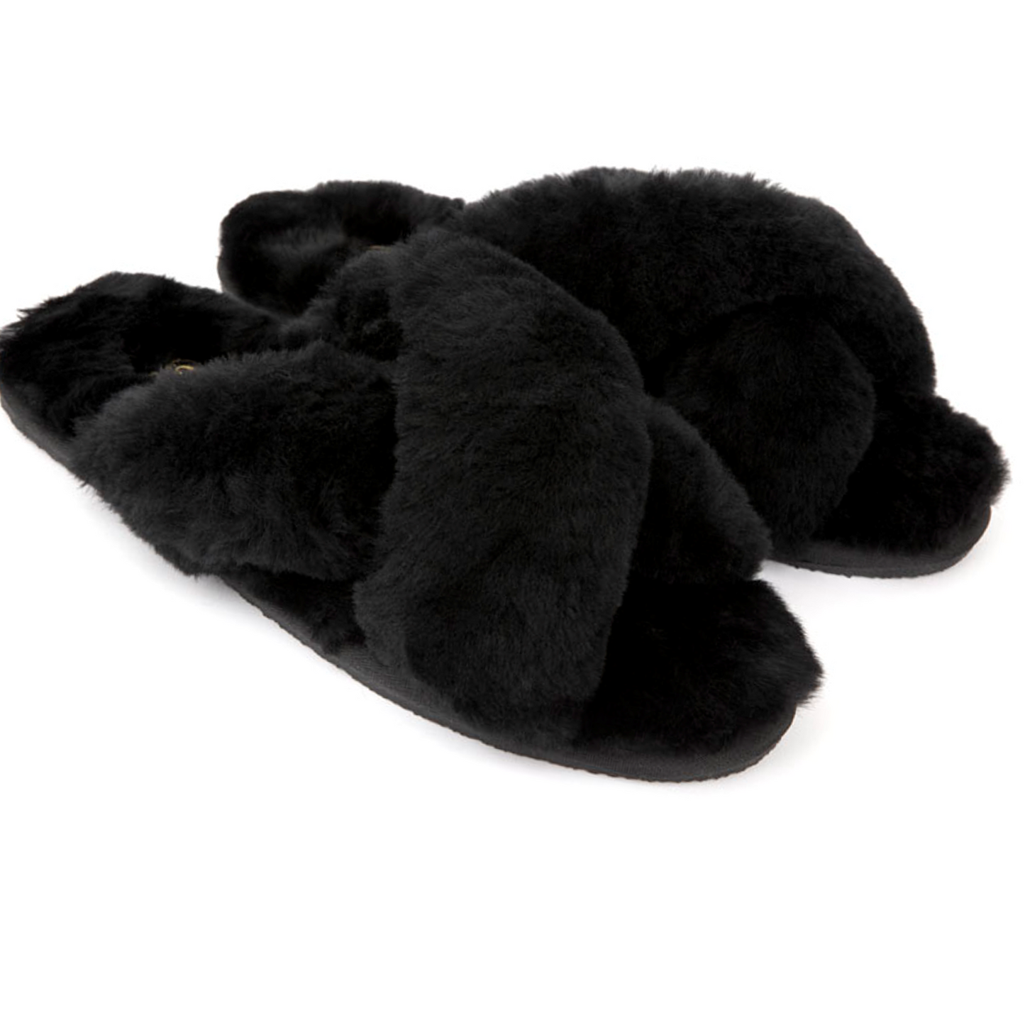 Original Ugg Australia Fluffy Slip Ons Black