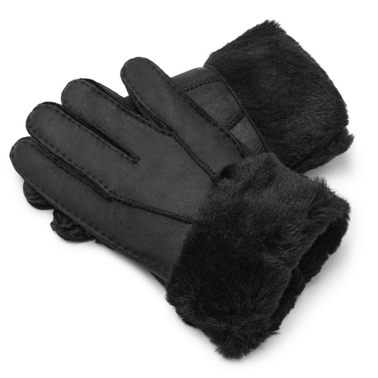 Original Ugg Australia Sheepskin Leather Gloves Womens Black