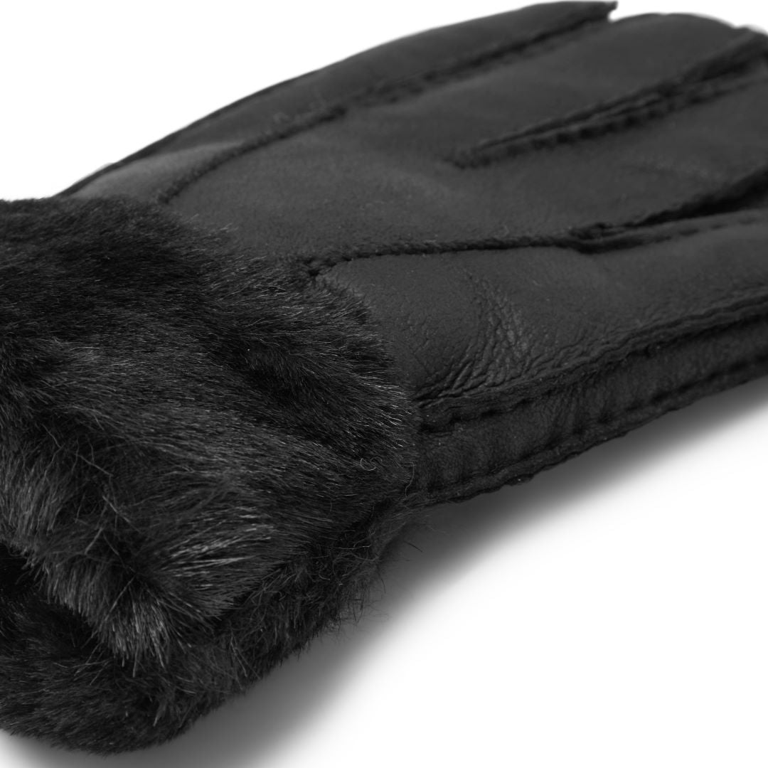 Original Ugg Australia Sheepskin Leather Gloves Mens Black