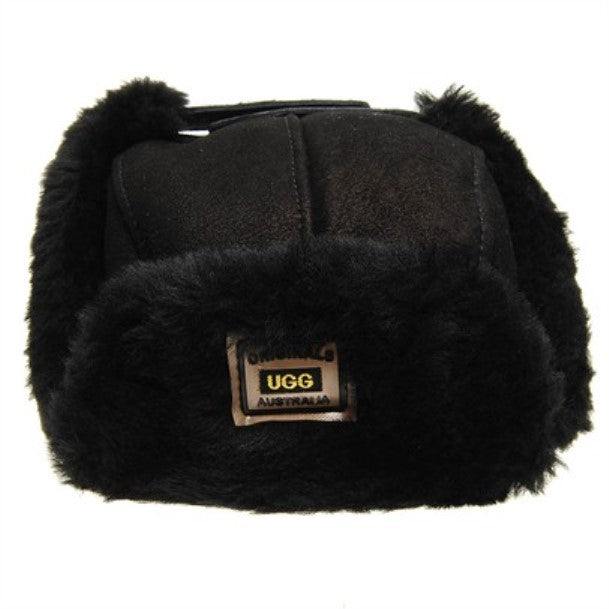 Original Ugg Australia Sheepskin Trapper Aviator Hat Black